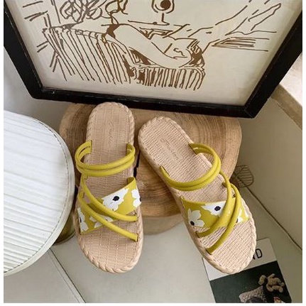 Dép Dây Đi Biển Họa Tiết Hoa Quai Chéo Dành Cho Bạn Nữ Dễ Phối Trang Phục
