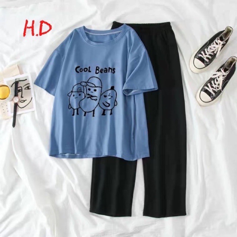 Sét áo Cool Beans + quần rộng dài HD