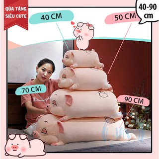 Gối ôm thú nhồi bông hình heo béo gdthu04-q
