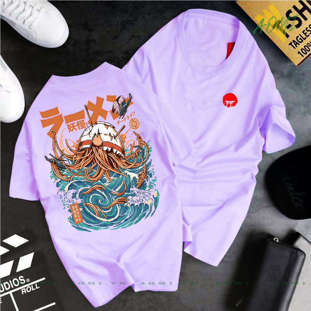 ÁO THUN UNISEX TOKYO MÌ RAMEN DOWN PHONG CÁCH NHẬT TAY NGẮN TAY LỠ AOMIVN NAM NỮ GIA ĐÌNH CẶP ĐÔI AOMI CHẤT LƯỢNG CAO