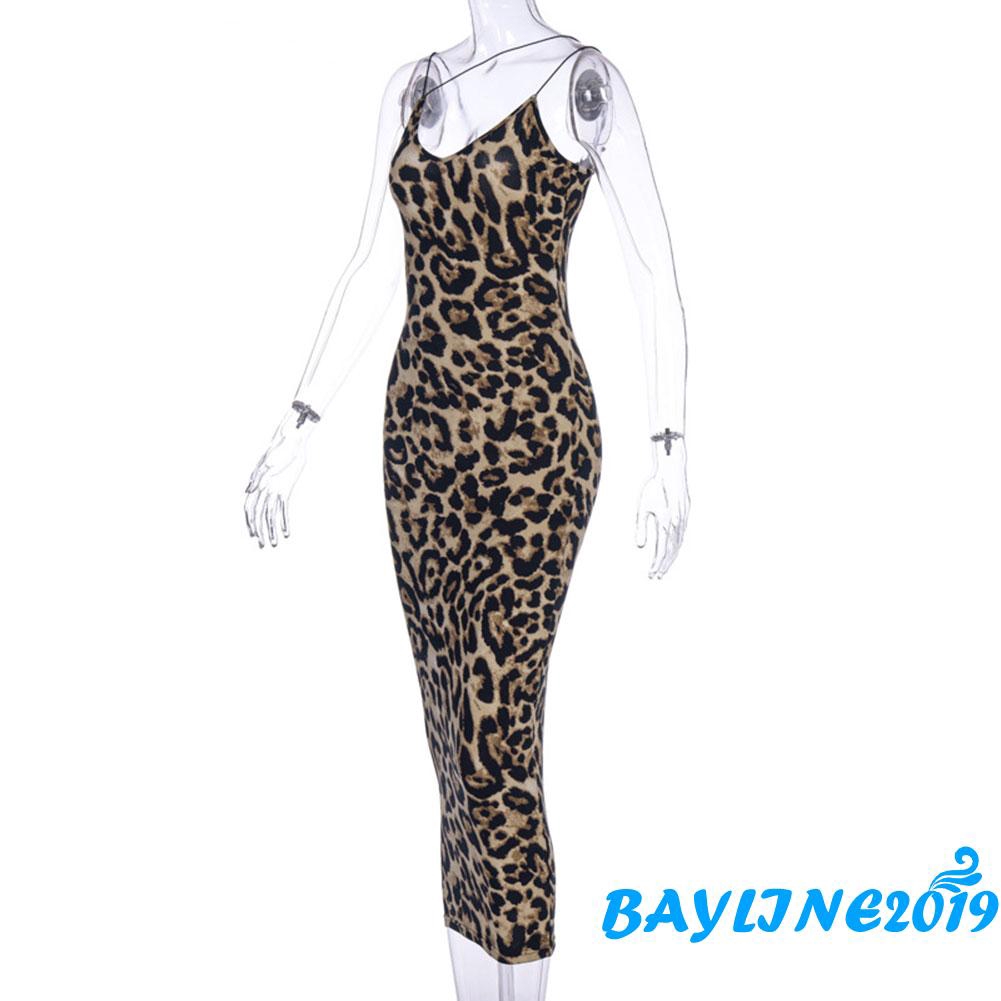 Đầm không tay họa tiết da báo thời trang gợi cảm dành cho nữ