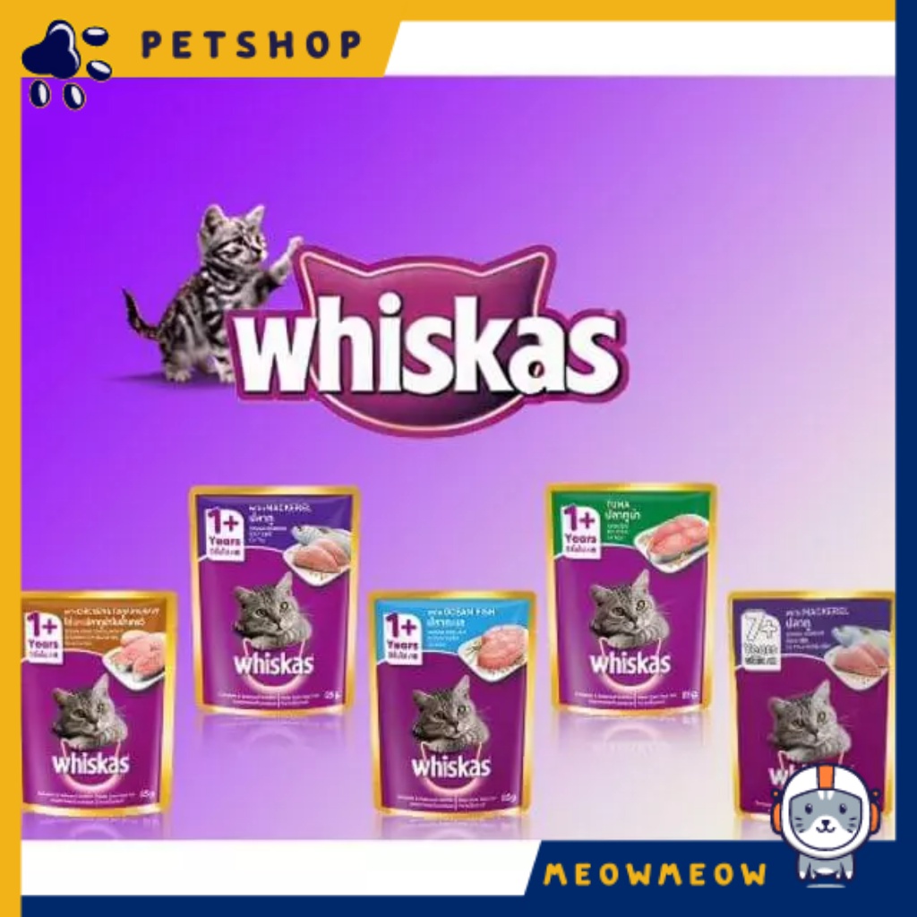 Pate whiskas cho mèo lớn | Túi 80g | Pate dinh dưỡng cho mèo lớn.