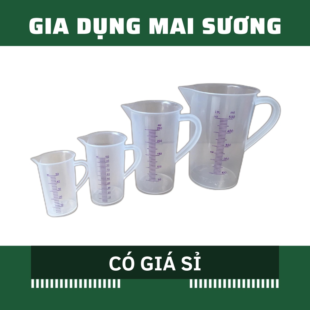 [Giá Sỉ] Ca Nhựa Đong Nước 100ml 250ml 500ml, Ly Nhựa Đong