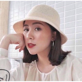 mũ cói hàn quốc vành nhỏ/nón cói chữ m -shophn