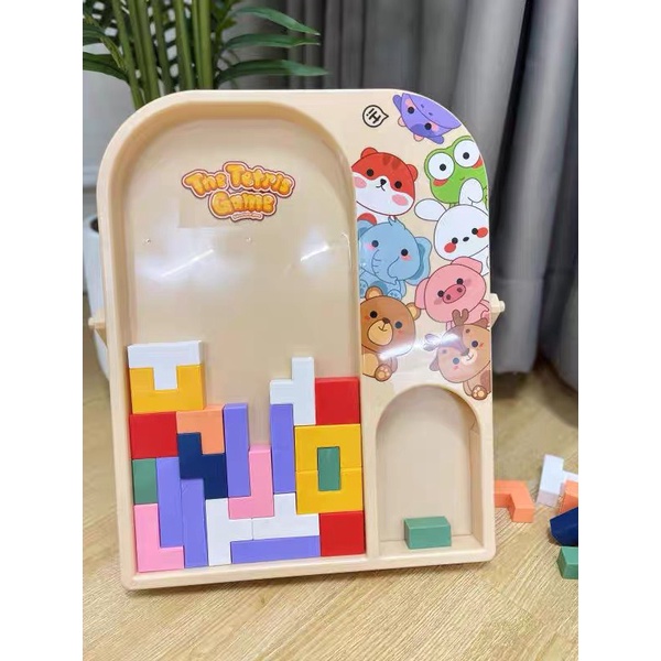 Xếp hình tetris, đồ chơi xây dựng hình khối phát triển tư duy hình học, trí tuệ