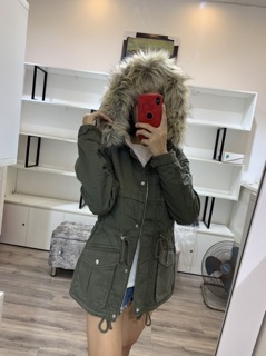 Áo Parka mũ lông
