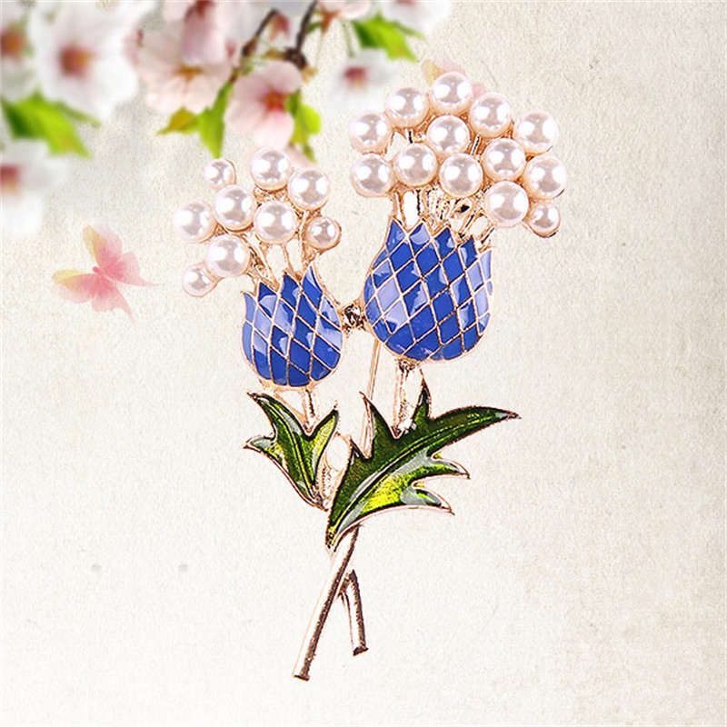 Trâm Cài Áo Hình Hoa Đính Ngọc Trai Sang Trọng Cho Nữ