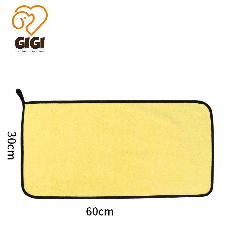 Khăn tắm cotton 2 mặt lông mềm mịn siêu thấm nước chất liệu thân thiện cho chó mèo phụ kiện thú cưng - GiGi Pet Shop