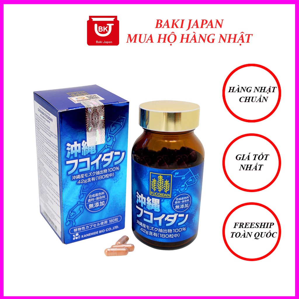 Viên uống hỗ trợ ung thư Fucoidan Okinawa xanh Nhật bản 180 viên