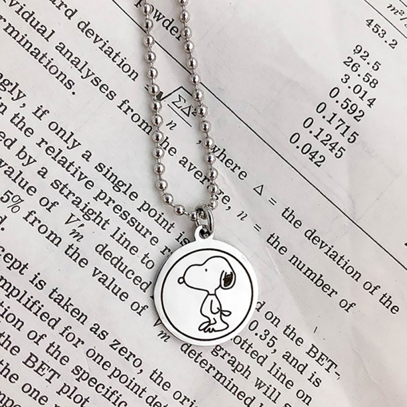 Dây chuyền mặt tròn hoạt hình dễ thương cho cặp đôi