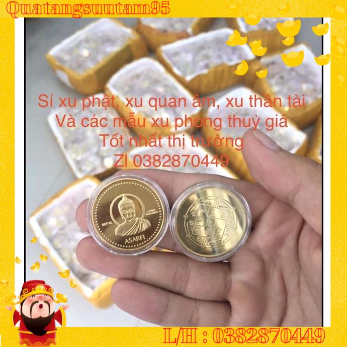 Đồng Xu Phật Thích Ca Nepal Phong thuỷ Tài Lộc May Mắn