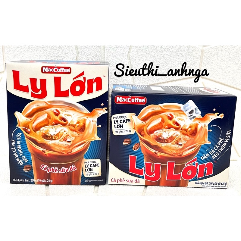 Cà phê sữa đá MacCoffee Ly Lớn Hộp 260g ( 10 gói x 26g )