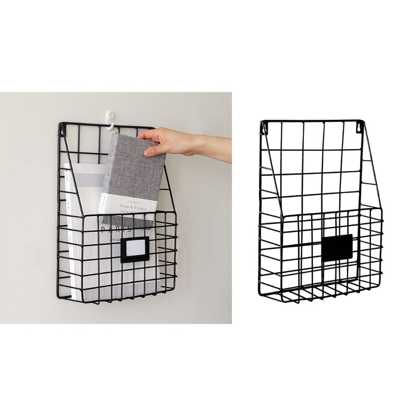 AOTO Mail Organizer Wire Basket Wall Mounted Magazine File Holder Hanging Document Foyer Storage Shelf
