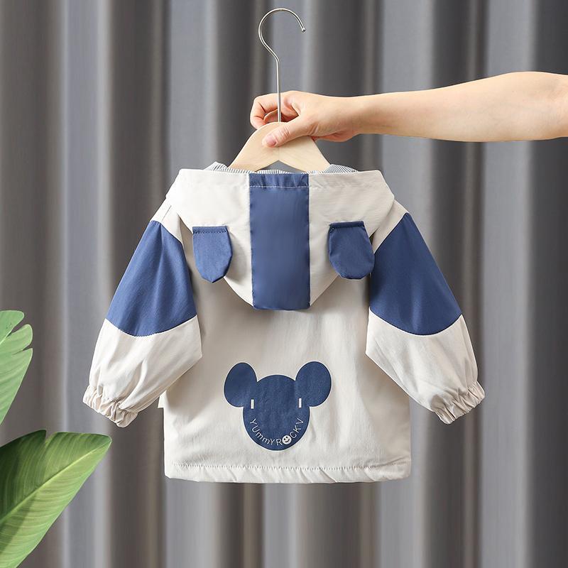 Áo khoác chống gió họa tiết hoạt hình phong cách Hàn quốc cho bé trai