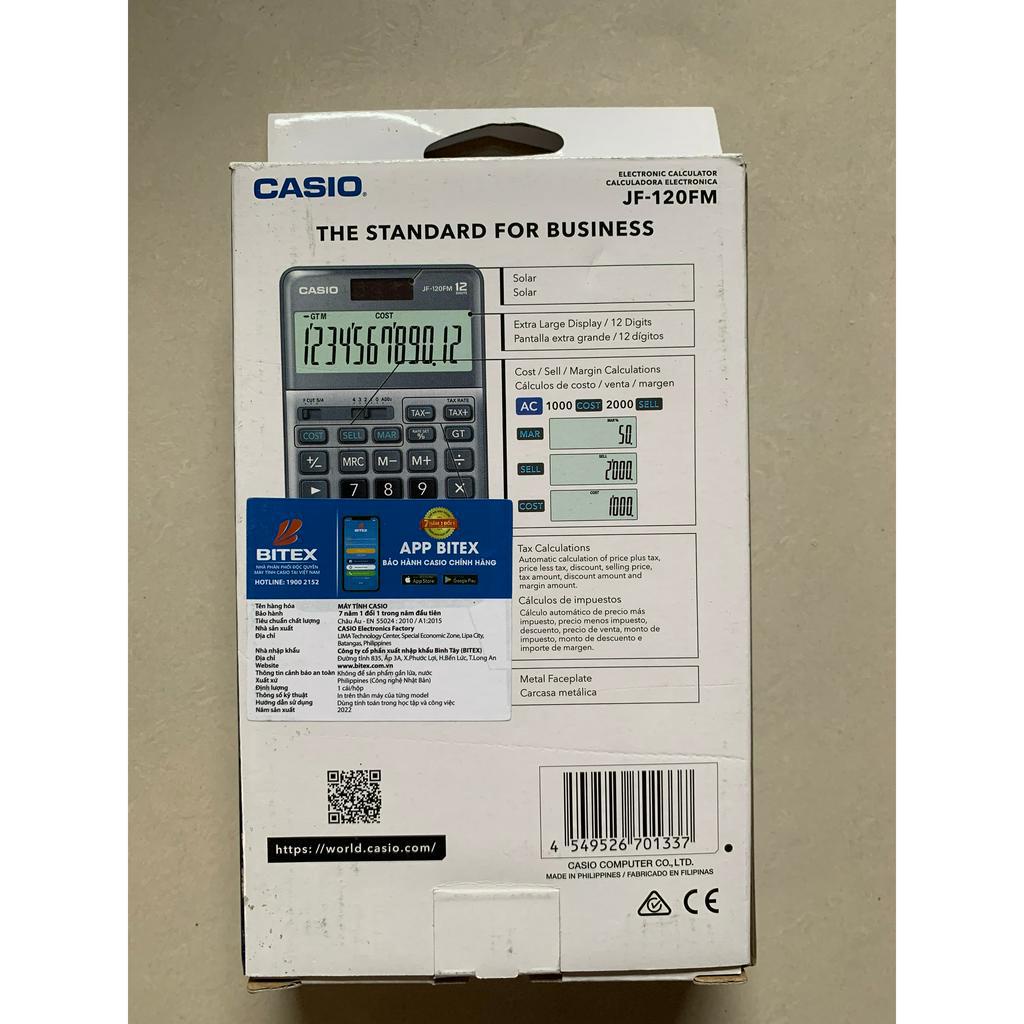 Máy tính Casio JF-120FM, là trợ thủ đắc lực của kế toán và nhân viên bán hàng, phím cuốn đảm bảo không bị mất dữ liệu