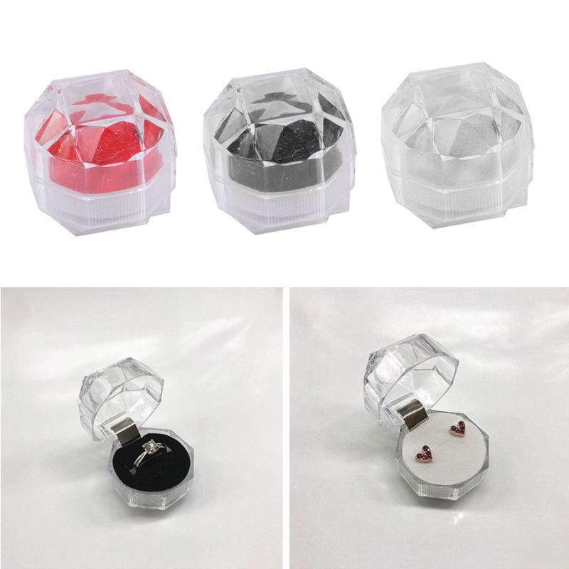 Set 20 Hộp Đựng Nhẫn Bằng Acrylic Trong Suốt Tiện Dụng