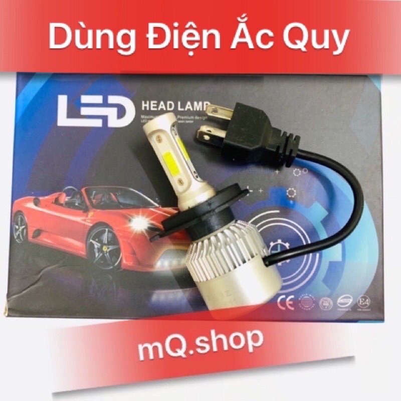 ĐÈN PHA LED C6 3 TIM LED H4 SÁNG MẠNH BH 12 THÁNG   (CÓ CLIP TEST)