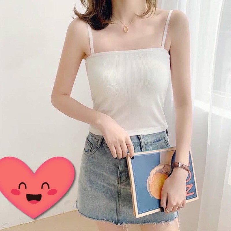 [ÁO HAI DÂY] Áo hai dây nữ dáng ôm, áo 2 dây nữ croptop chất liệu cotton đẹp