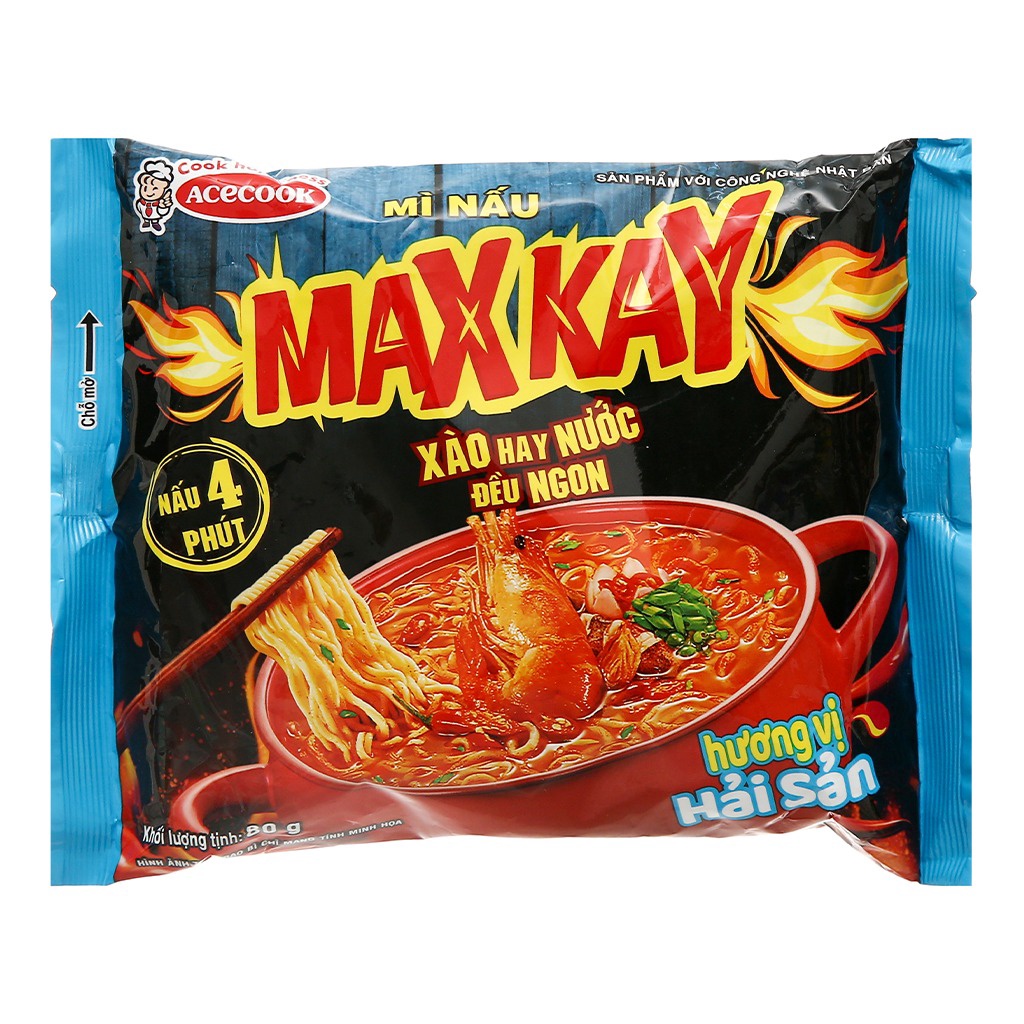 Mì Cay, Mì Nấu Max Kay Acecook Hương Vị Hải Sản Gói 80g | BigBuy360 - bigbuy360.vn