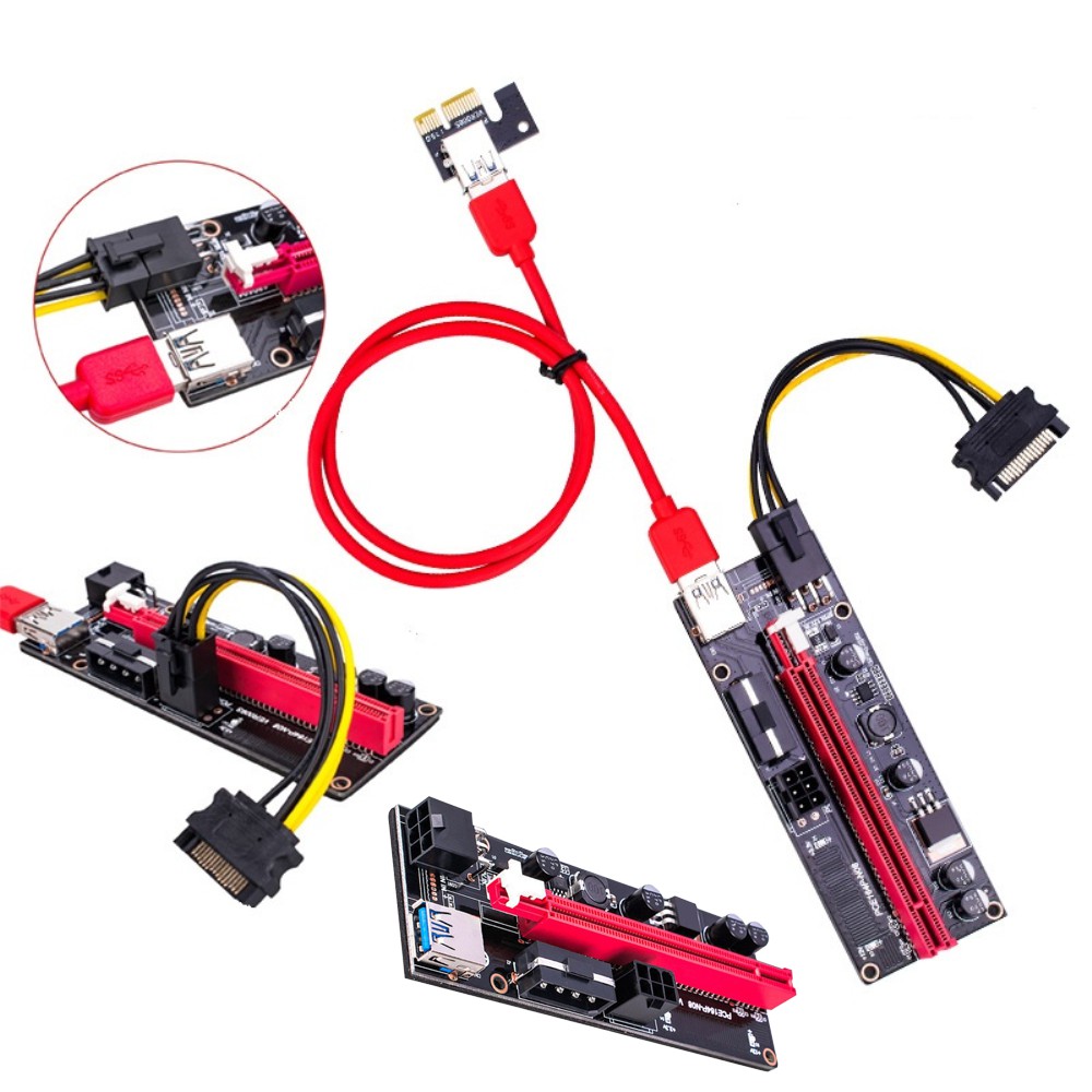 Card Mở Rộng Ver009 Usb 3.0 Pci-E Ver 009s 1x 4x 8x 16x Chuẩn Sata 15pin Sang 6 Pin 60cm