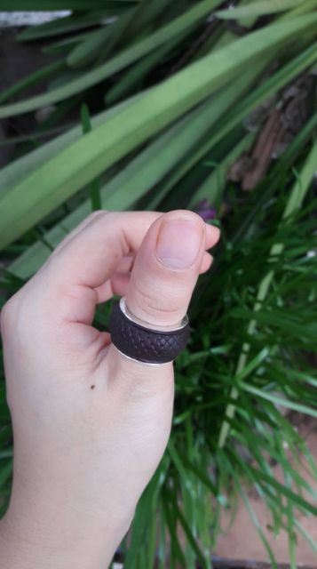 Nhẫn sừng , gỗ chạm vảy rồng