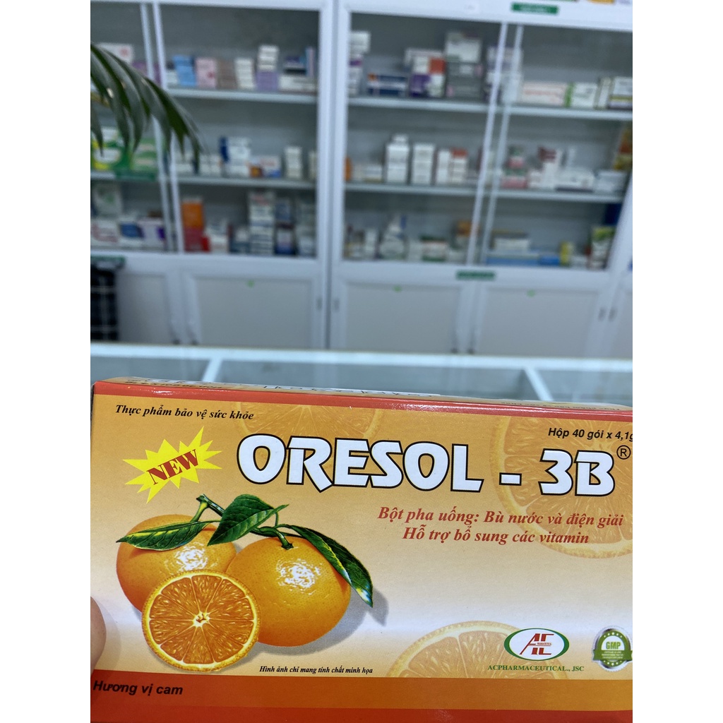 Oresol - 3B Bù nước và điện giải - hỗ trợ bổ sung các vitamin - hộp 40 gói