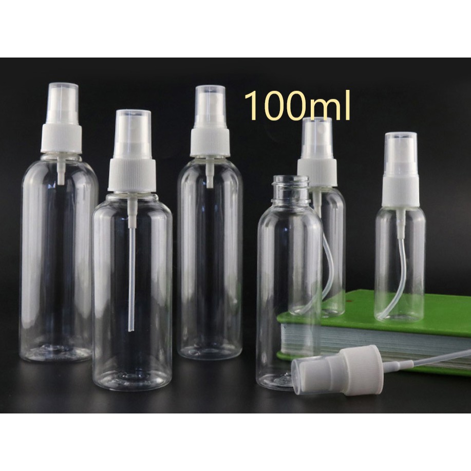 Chai nhựa Vòi xịt phun sương 10ml 30ml 50ml 100ml trong suốt chiết nước hoa tinh dầu xịt khoáng tinh dầu