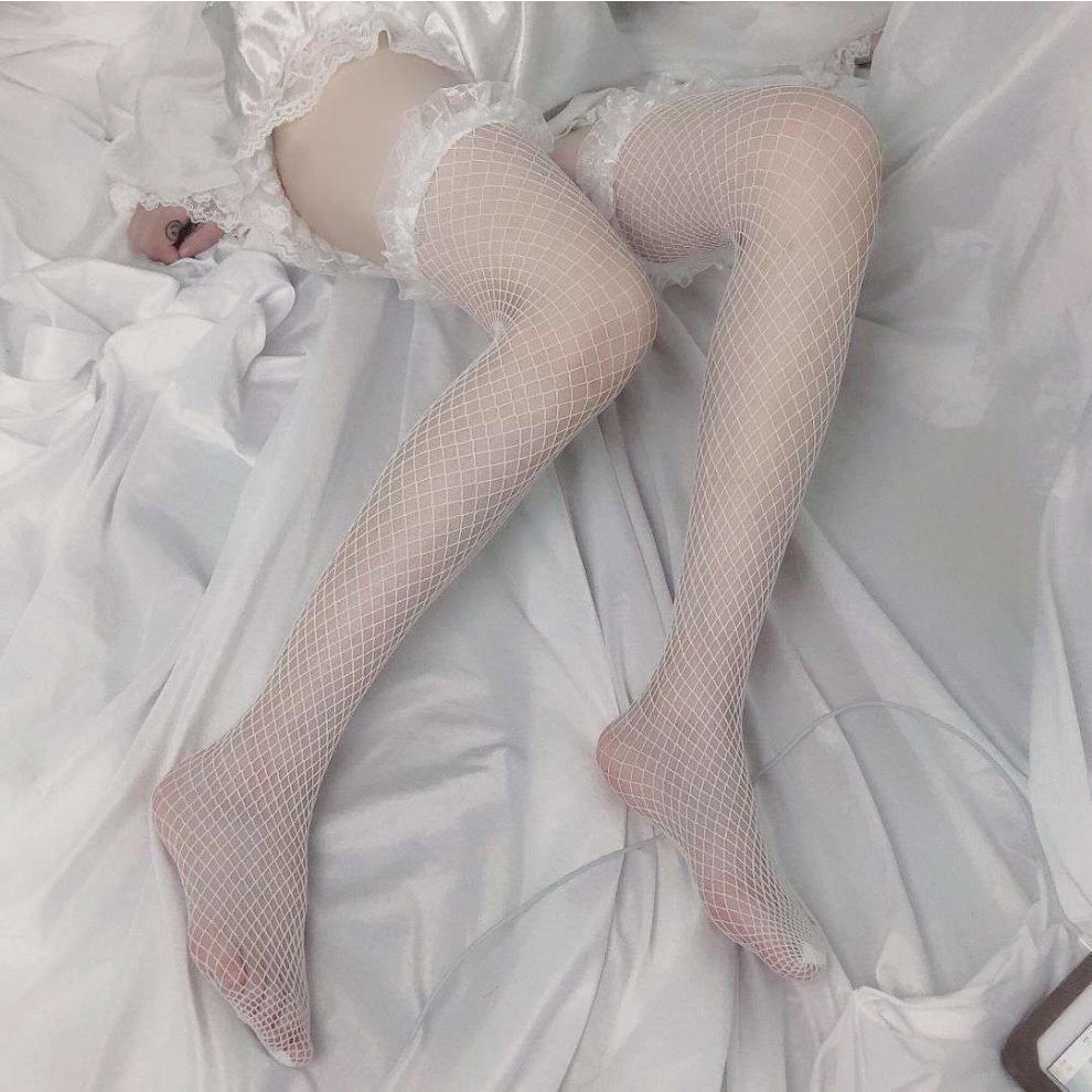 Choker đùi vải ren đính nơ xinh xắn - vòng đeo đùi ren co dãn mặc kèm tất đùi lolita JK