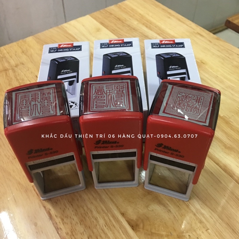 Khắc dấu nhà chùa, Tam bảo, thái thượng lão quân, ngũ hổ , logo,  chữ ký,  bản mệnh, liền mực ,kích thước 3-4cm