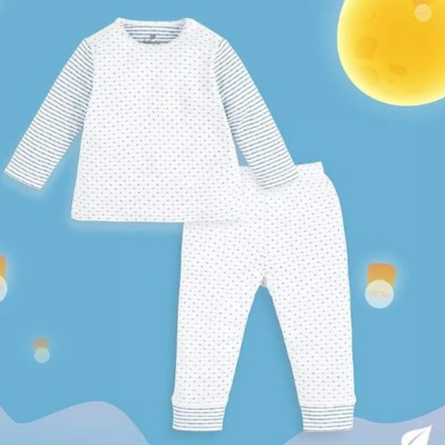 (7 màu) Bộ cài vai thu đông Lullaby cotton 2 lớp mỏng siêu mềm mịn