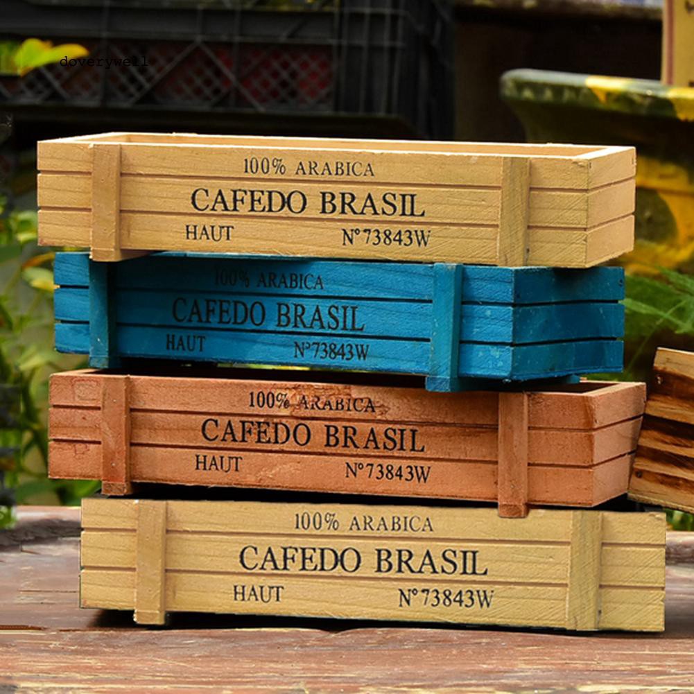 Chậu gỗ trồng cây mini xinh xắn tùy chọn màu sắc