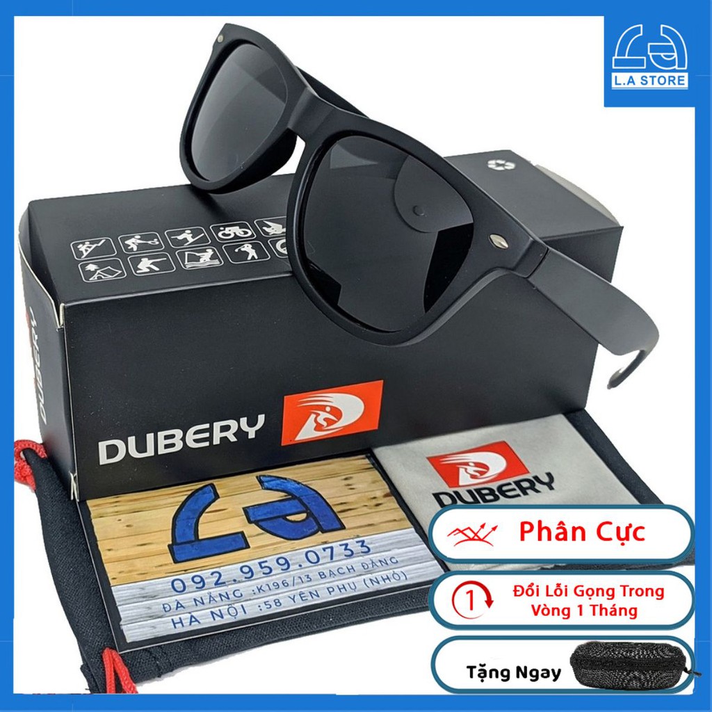 [Polarized] Kính mát thời trang phân cực Dubery-  WAYFARE - Đen Full
