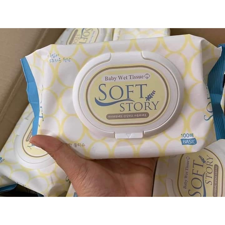 Khăn giấy ướt cao cấp Soft Story Baby Wet Tissue Hàn Quốc - 100 tờ
