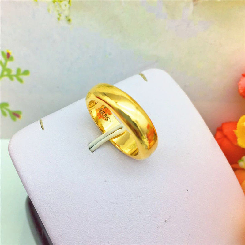 Nhẫn Đeo Tay Thép Việt Nam Nữ Màu Vàng Đồng 9999 Disuy 's Sand Gold' S Ring Em49