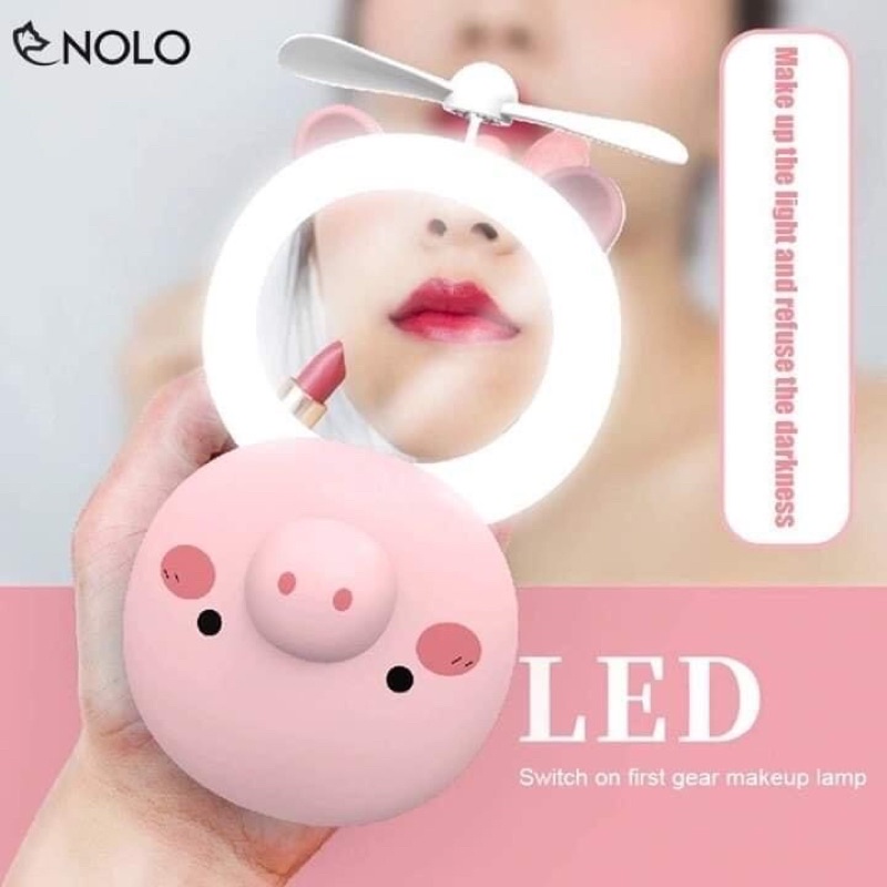 GƯƠNG TRANG ĐIỂM CẦM TAY 3 IN 1 HÌNH CON HEO
