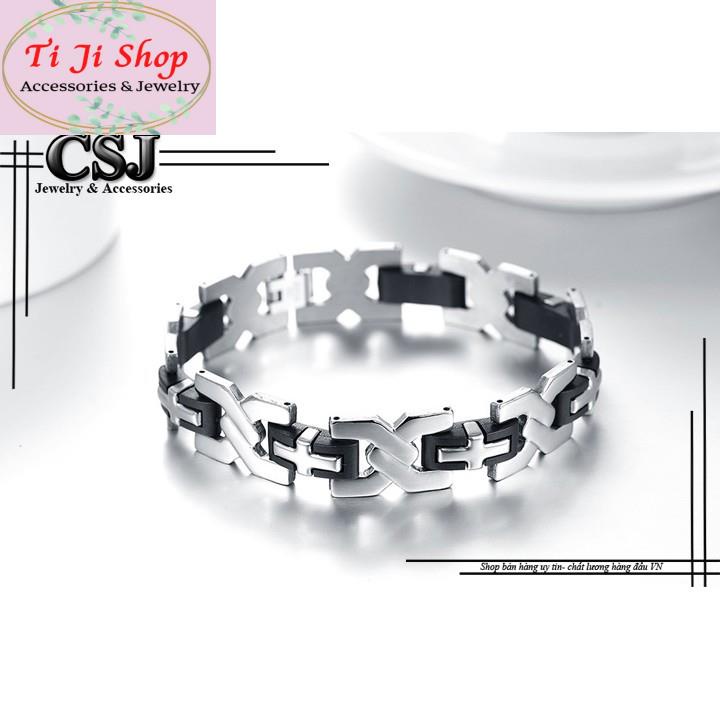 LẮC TAY NAM INOX THỜI TRANG HÀN QUỐC CHỮ X, THÁNH GIÁ đẹp mà chất