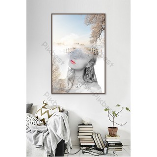 Tranh dán tường 3D Cô gái MS1075999