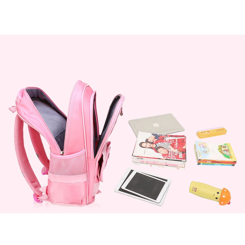 Ba Lô Da PU Hình Mèo Đen / Hồng Đáng Yêu Cho Bé Gái 6-12 Tuổi