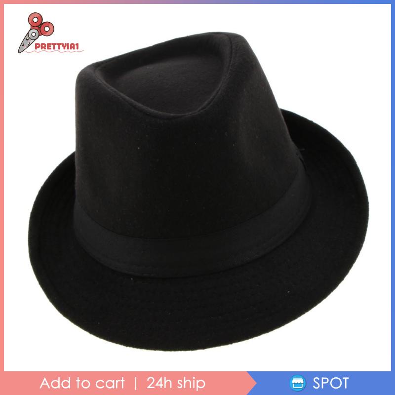 Mũ phớt vải nỉ màu đen phong cách retro dành cho nam