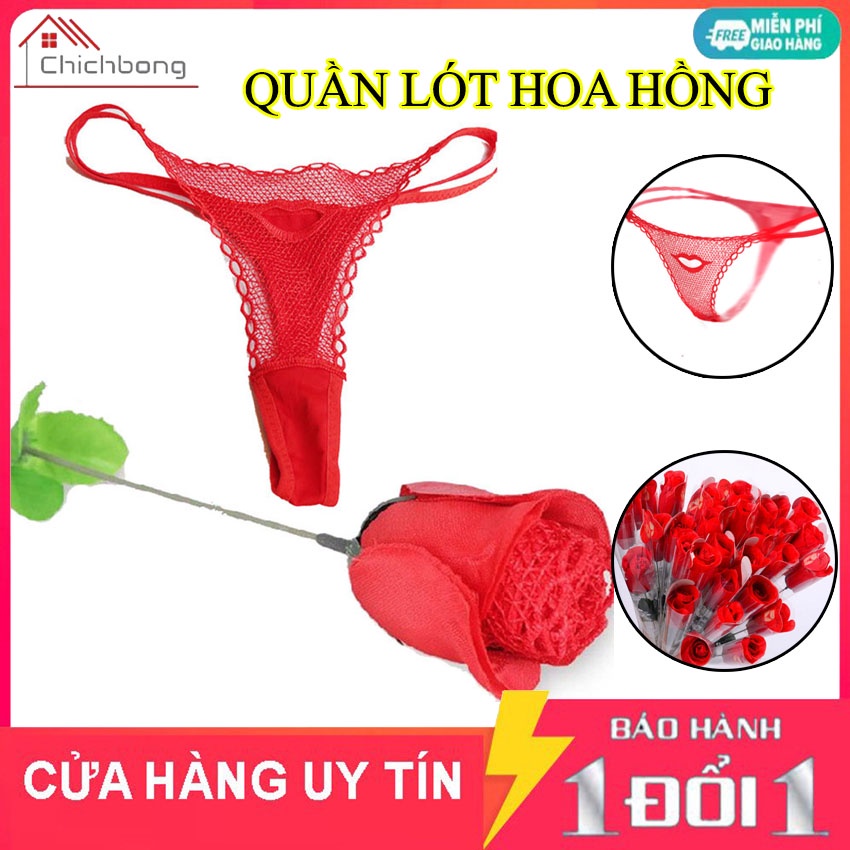 Quần lót ren hoa hồng sexy, Quần lót ren mềm mại, thông thoáng, nâng mông, quà tặng ý nghĩa cho bạn gái 08/03