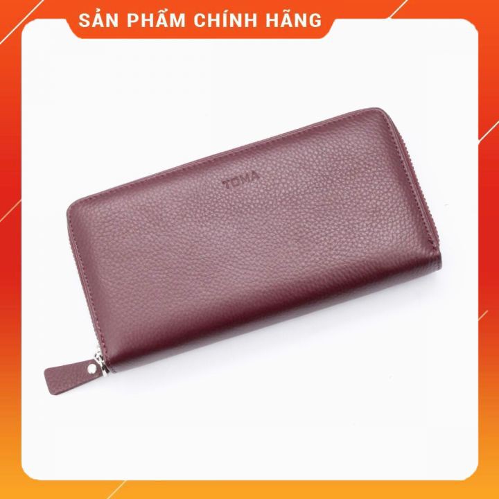Ví nữ da bò cầm tay khoá kéo vòng hãng Toma | Có hình ảnh thật rẻ đẹp rẻ đẹp