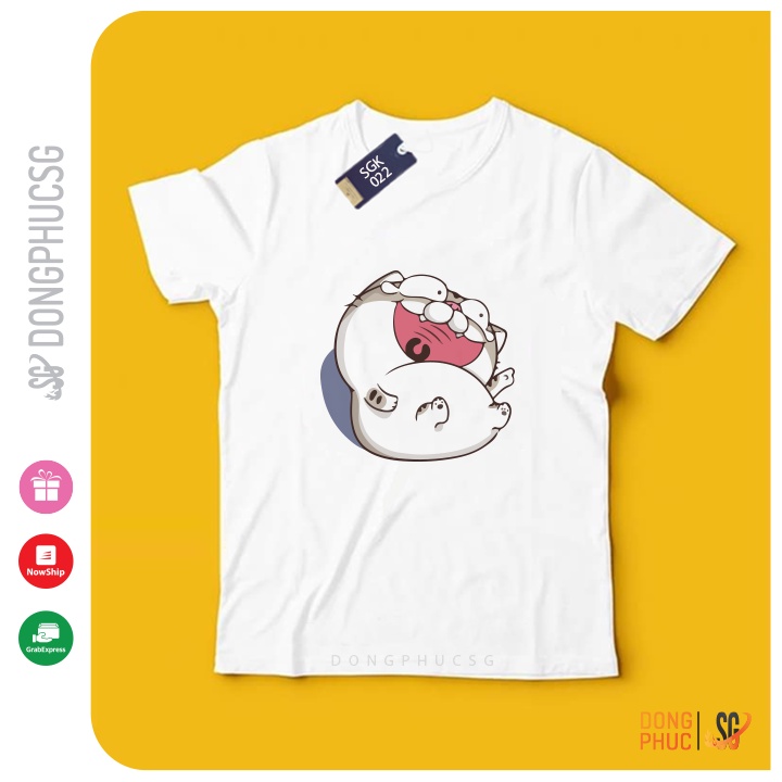 Áo phông mèo Ami bụng bự dễ thương mẫu SGK022T form unisex nam nữ thun mềm mịn màu trắng | SG