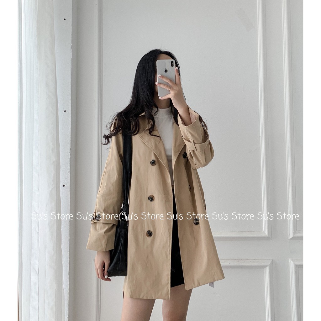 Áo Blazer Trơn Dáng Dài 2 Lớp