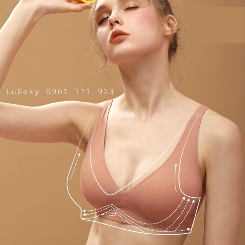 Áo lót su lụa siêu mềm mát - Áo ngực nữ không gọng không đường may cao cấp mút mỏng màu da, đen, trắng, hồng