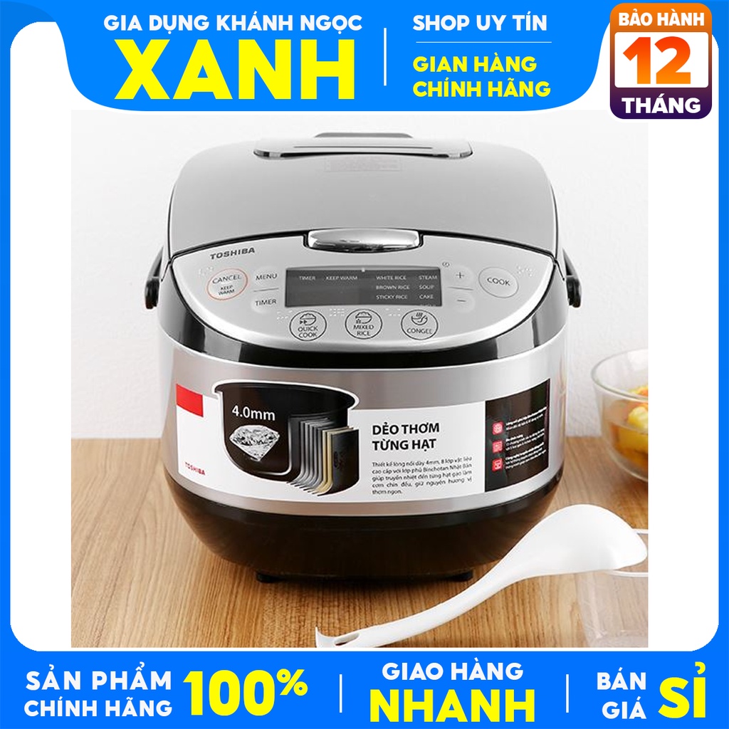 Nồi cơm điện tử Toshiba 1.8 lít RC-18DR2PV(K) Hàng chính HÃNG - Bảo hành 12 tháng