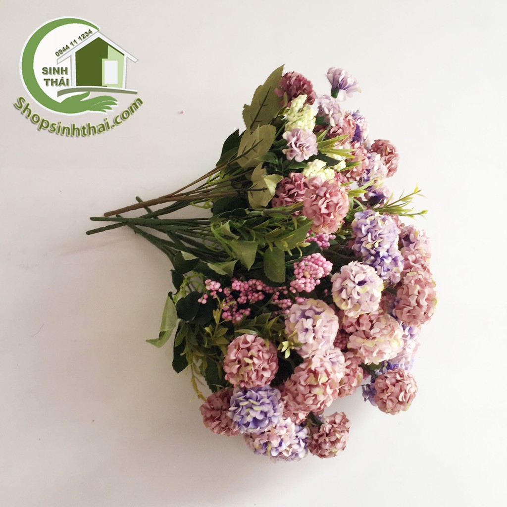 Bụi hoa cẩm tú cầu mini màu tím - cao 35cm