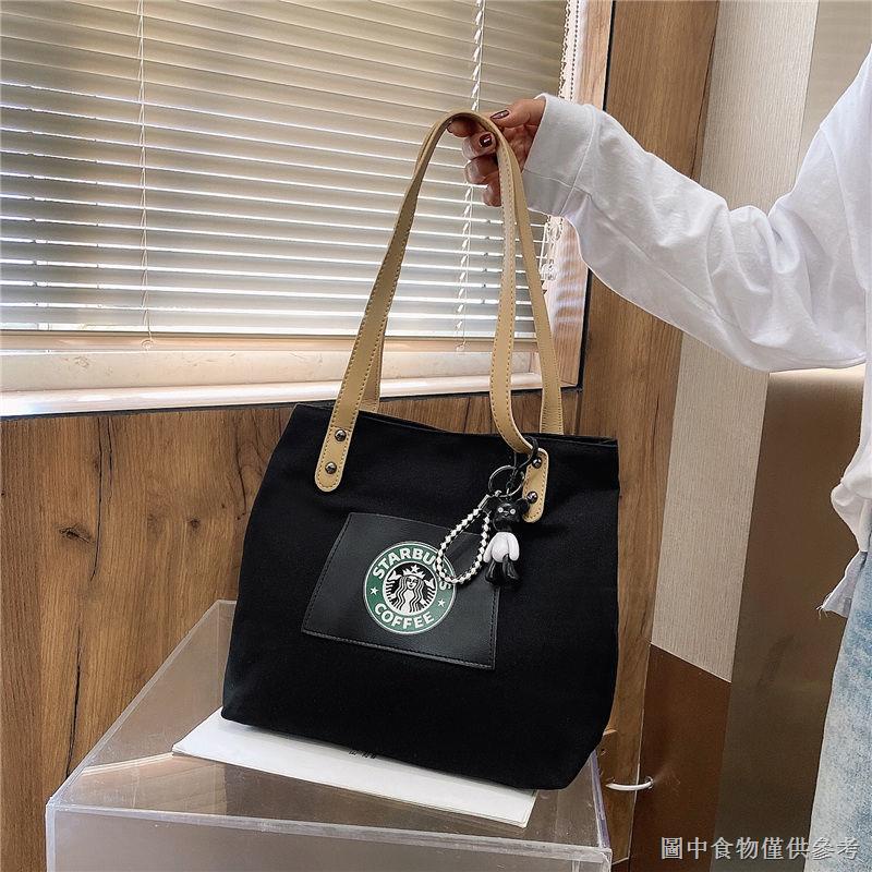 Túi Xách Vải Canvas In Hình Hoa Cúc Starbucks Thiết Kế Đơn Giản Dễ Phối Đồ Thời Trang Cho Học Sinh 2021