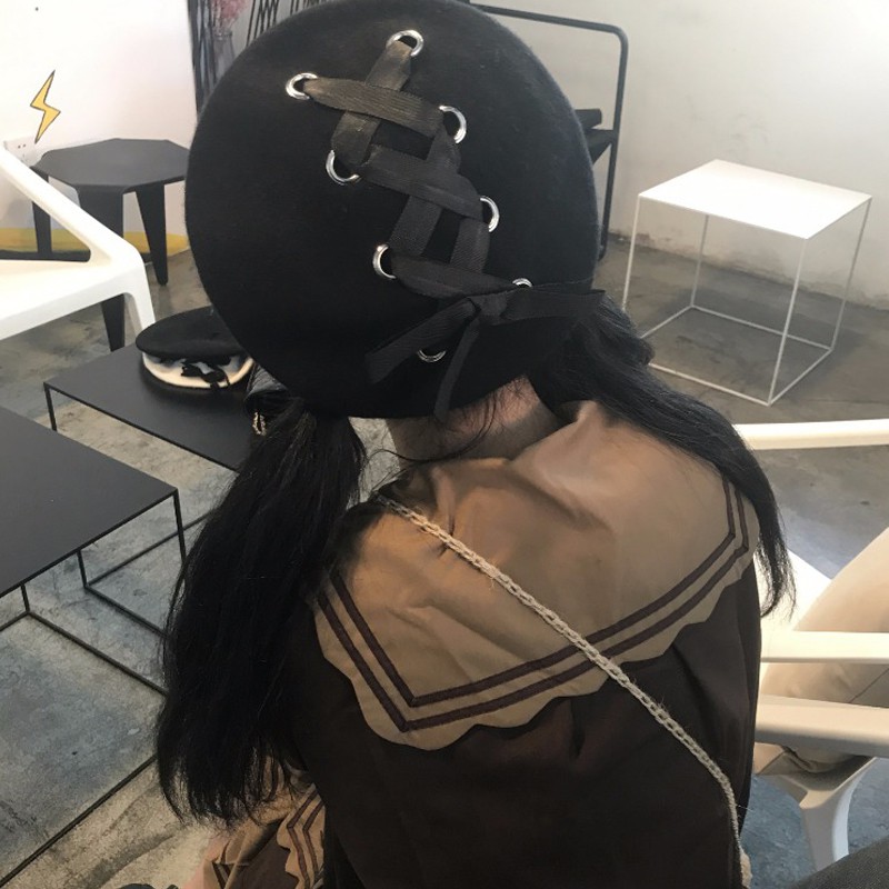 beret mũ nón đan dây chéo