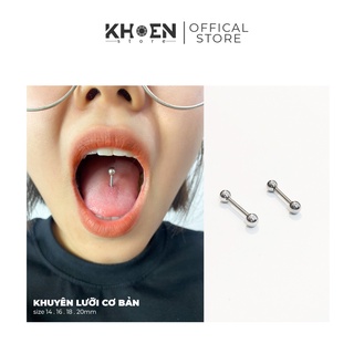(1 Chiếc) Khuyên Lưỡi Hạt bi cơ bản - Thép không rỉ - Khoen store