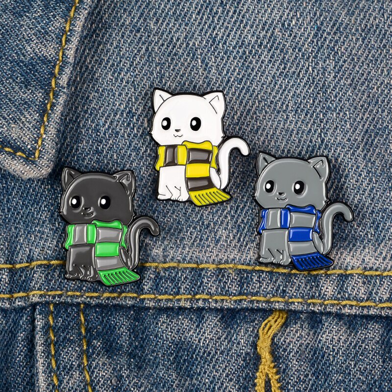 Ghim Cài Áo Hình Mèo Hoạt Hình Dễ Thương